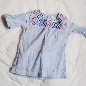 Carters 12M Blue long sleeve blouse